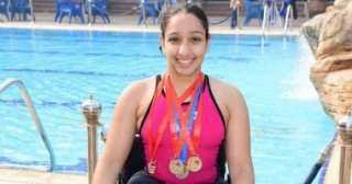 البطلة آية أيمن تتوج بالميدالية البرونزية فى بطولة العالم للسباحة بماديرا