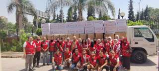 الهلال الأحمر المصرى يرسل مساعدات عاجلة للشعب الفلسطينى