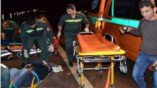 إصابة 4 أطباء في حادث تصادم مروع ببني سويف
