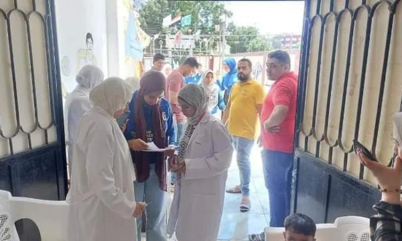 جانب من القافلة الطبية