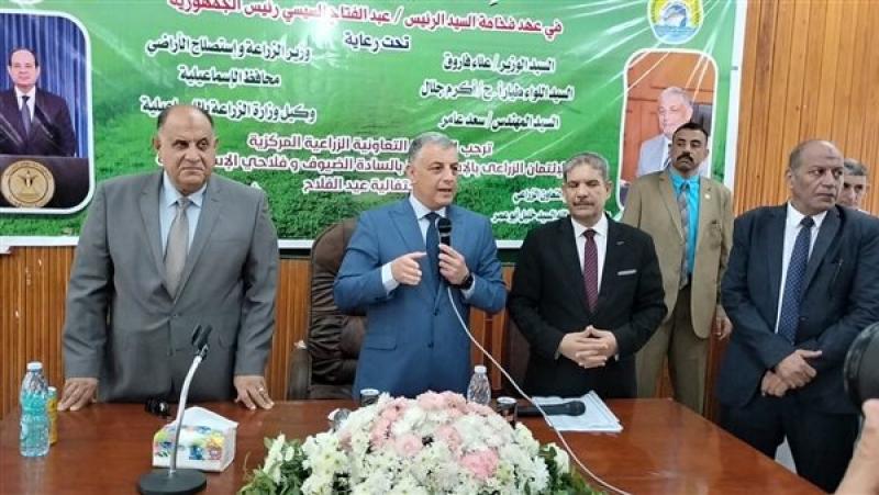 محافظ الإسماعيلية خلال كلمته بعيد الفلاح
