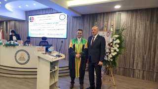 المستشار حسين أبو العطا يهنئ الدكتور شعبان علم الدين شوقي بحصوله على الدكتوراه في القانون